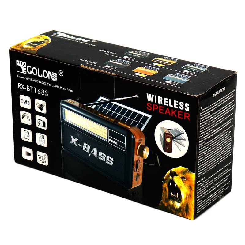 رادیو اسپیکر بلوتوثی رم و فلش خور خورشیدی Golon RX-BT169S