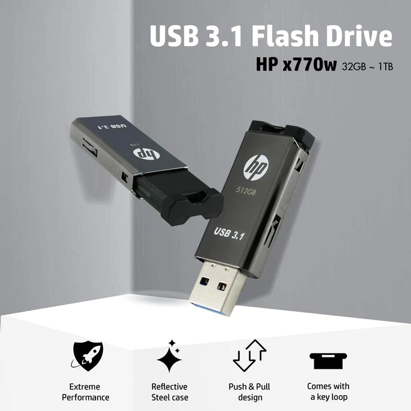 فلش 64 گیگ اچ پی HP X770W USB3.1