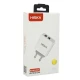 شارژر دیواری فست شارژ Hiska H107 2Port 2.4A 12W + کابل آیفونی