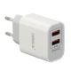 شارژر دیواری فست شارژ Hiska H107 2Port 2.4A 12W + کابل آیفونی