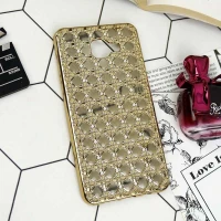 قاب ژله ای نگین دار Samsung Galaxy A7 2016 طلایی