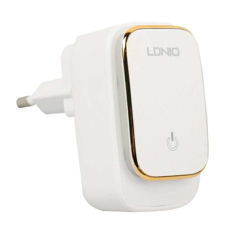 شارژر دیواری فست شارژ و چراغ خواب LDNIO A2205 2Port 2.4A + کابل میکرو یو اس بی و تبدیل EU