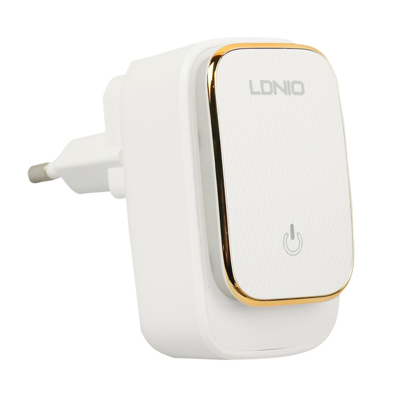 شارژر دیواری فست شارژ و چراغ خواب LDNIO A2205 2Port 2.4A + کابل میکرو یو اس بی و تبدیل EU