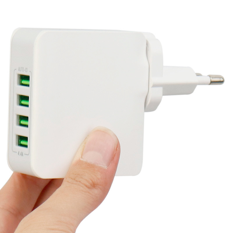 شارژر دیواری LDNIO A4403 4Port 4.4A 22W + کابل میکرو یو اس بی و تبدیل EU