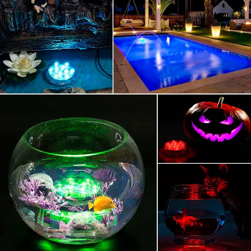 لامپ رقص نور LED RGB Submersible Light + ریموت کنترل