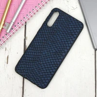 قاب چرمی پوست ماری Samsung Galaxy A50s سرمه ای
