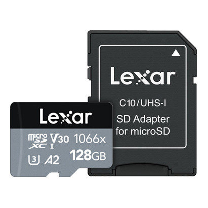 رم میکرو 128 گیگ لکسار Lexar Silver Series 1066X A2 V30 U3 C10 160MB/s + خشاب