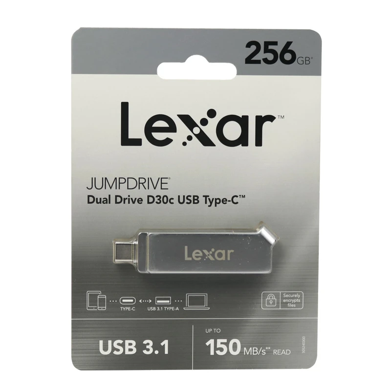فلش 256 گیگ لکسار Lexar JumpDrive D30c OTG Type-C USB3.1