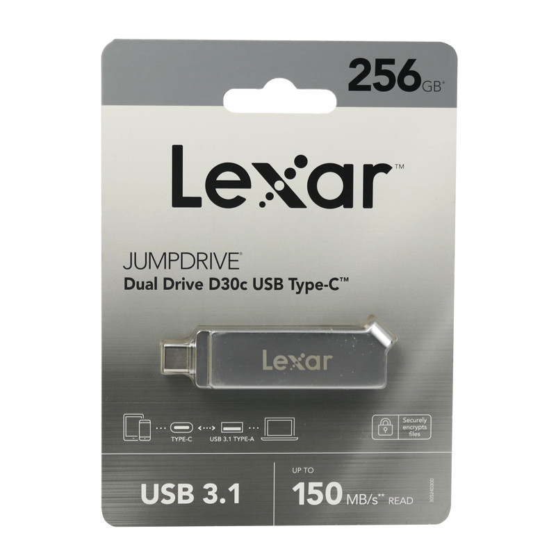 فلش 256 گیگ لکسار Lexar JumpDrive D30c OTG Type-C USB3.1