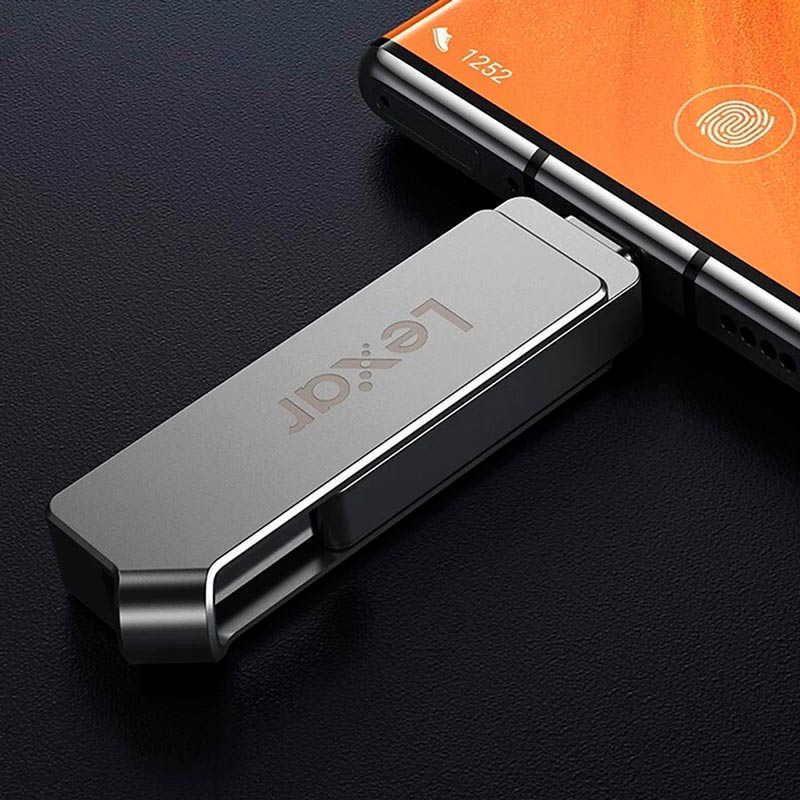 فلش 256 گیگ لکسار Lexar JumpDrive D30c OTG Type-C USB3.1