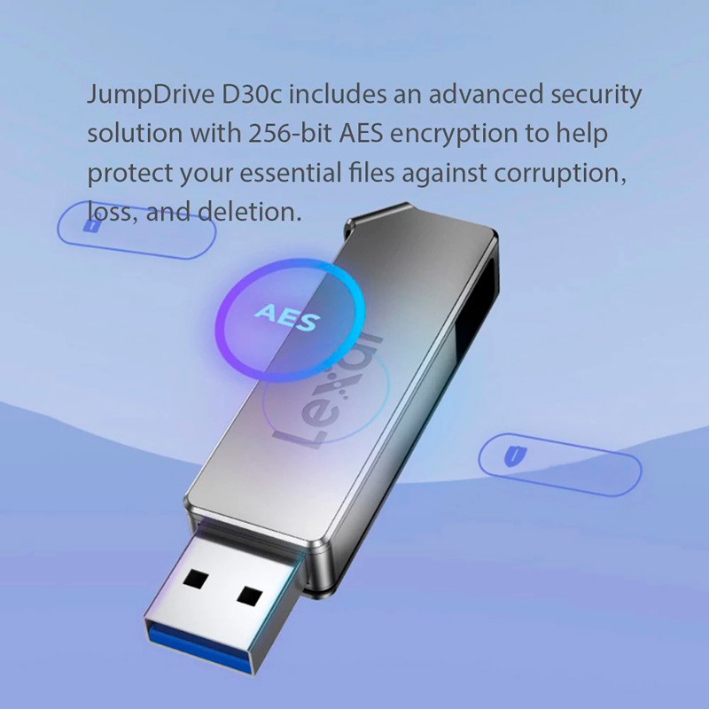 فلش 256 گیگ لکسار Lexar JumpDrive D30c OTG Type-C USB3.1