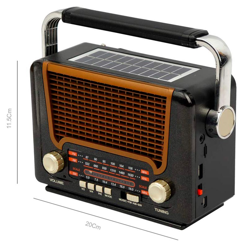 رادیو اسپیکر بلوتوثی رم و فلش خور خورشیدی Meier M-527BT-S