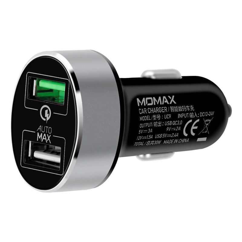 شارژر فندکی فست شارژ Momax UC9 QC3.0 3A 30W