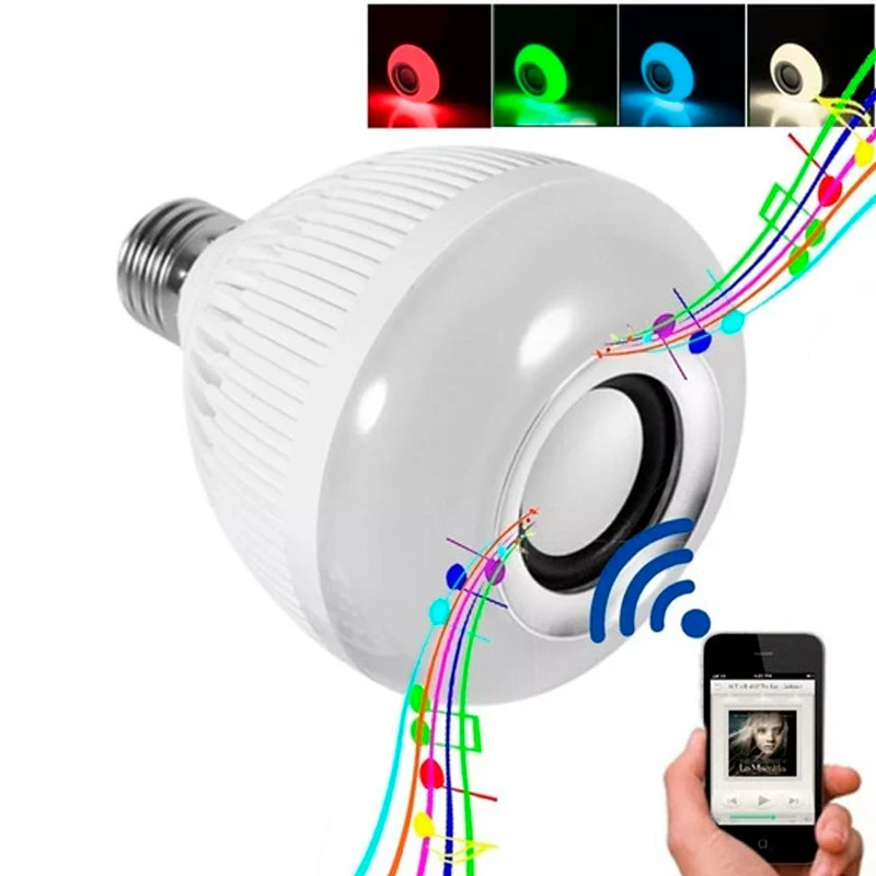 لامپ اسپیکر دار بلوتوثی 12 وات Music Bulb WJ-L2 RGB پایه E27 + ریموت کنترل