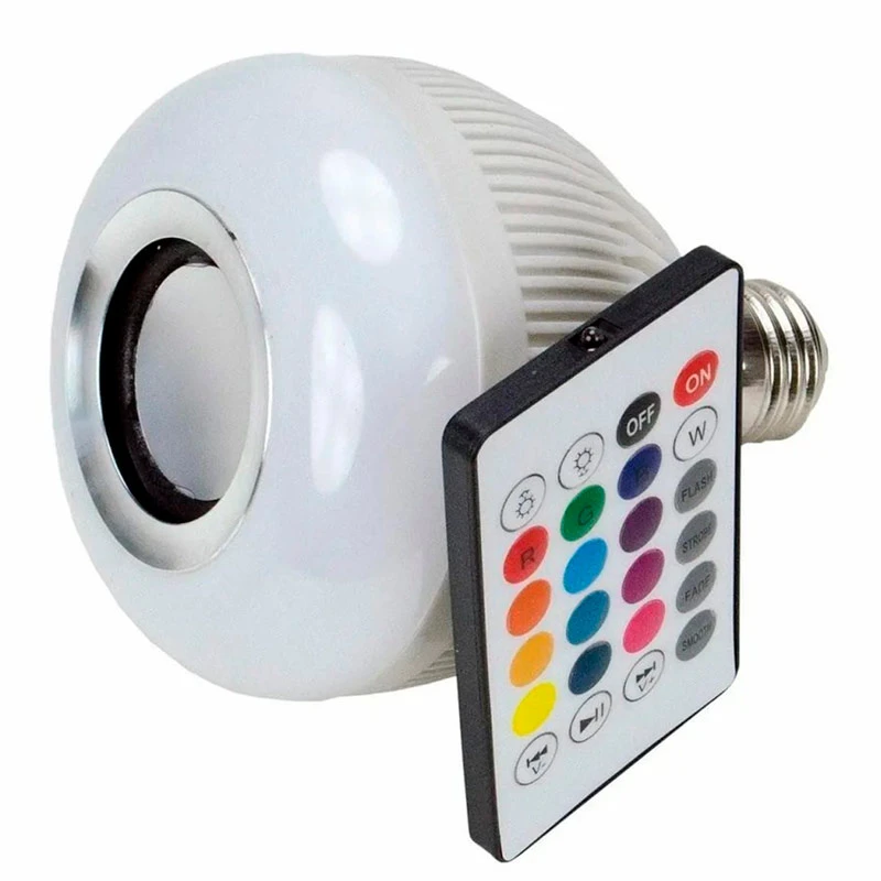 لامپ اسپیکر دار بلوتوثی 12 وات Music Bulb WJ-L2 RGB پایه E27 + ریموت کنترل