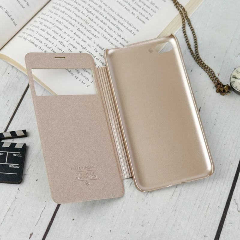 کیف اورجینال کلاسوری Sparkle نیلکین Asus Zenfone 4 Max ZC554KL طلایی