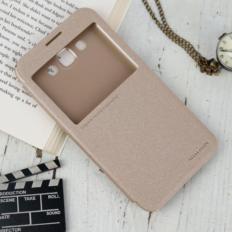 کیف اورجینال کلاسوری Sparkle نیلکین Samsung Galaxy E7 طلایی