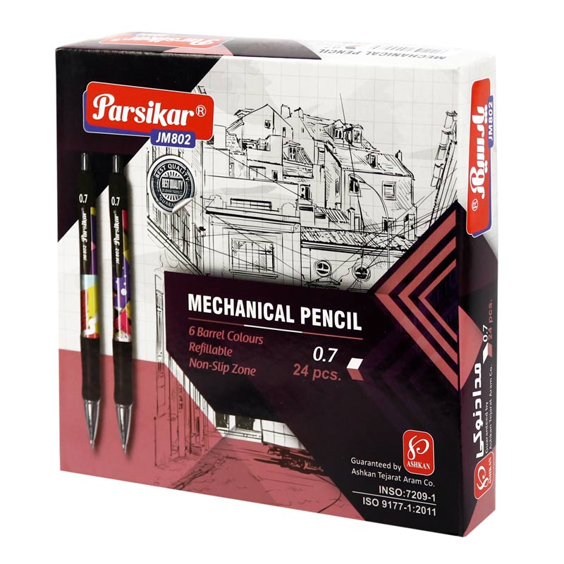 مداد نوکی Parsikar JM802 0.7mm بسته 24 عددی