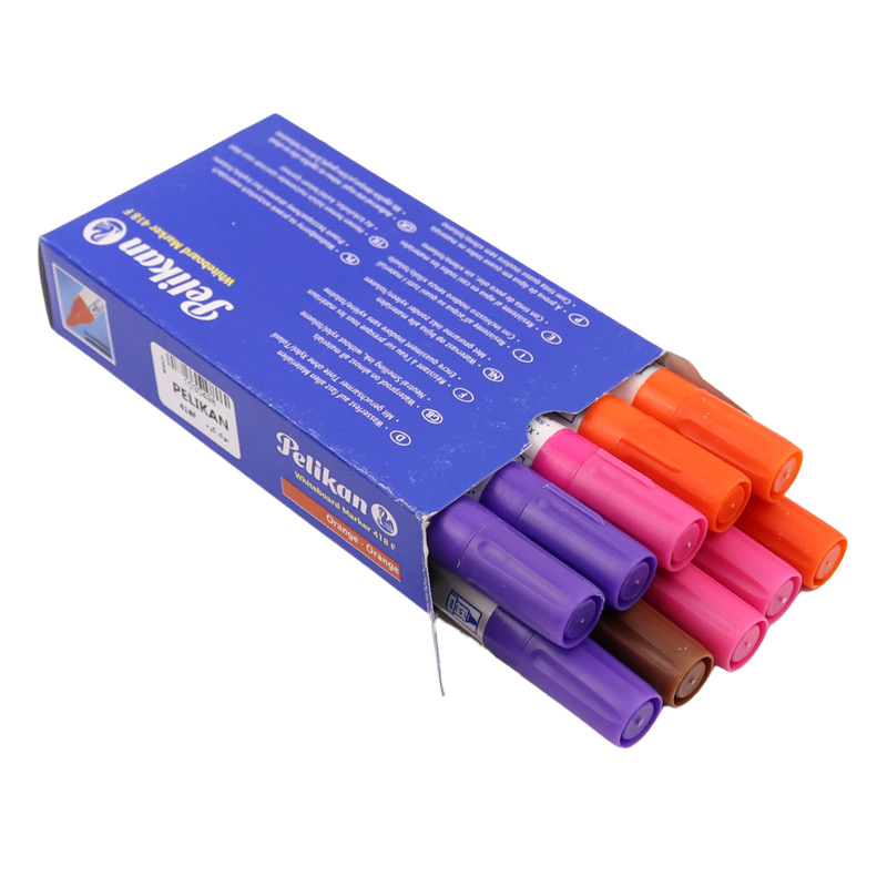 ماژیک وایت برد پلیکان نوک گرد رنگی Pelikan 418F بسته 10 عددی