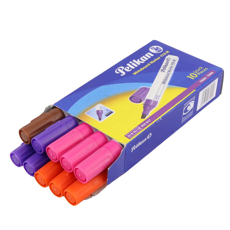 ماژیک وایت برد پلیکان نوک تخت رنگی Pelikan 418M/10 939927 بسته 10 عددی