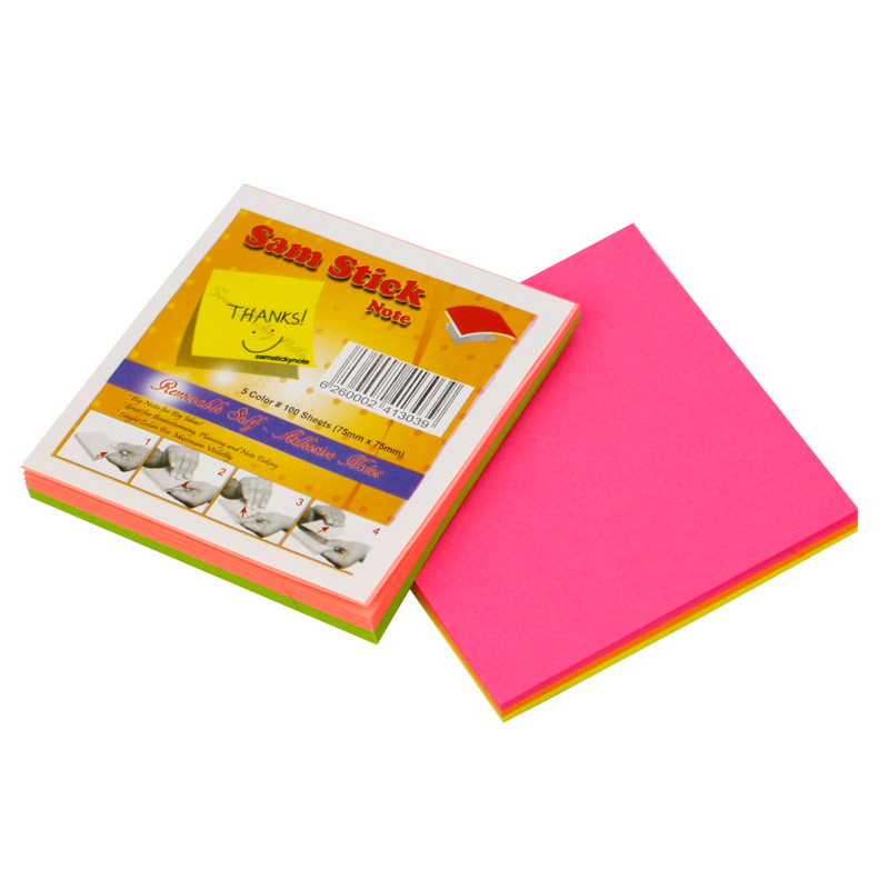 کاغذ یادداشت چسب دار Sam 7.5*7.5cm بسته 100 برگی
