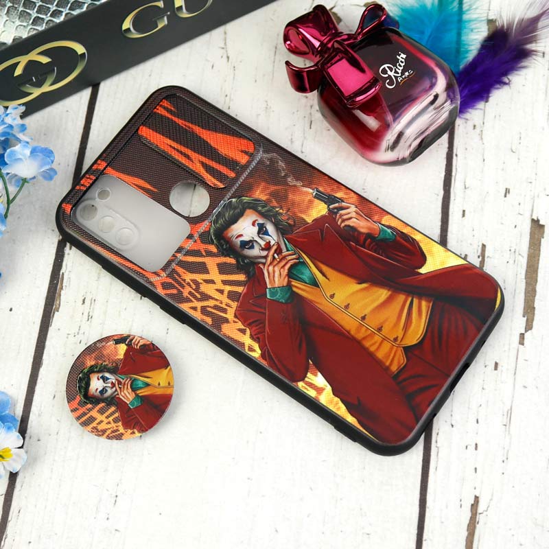 قاب طرحدار محافظ لنزدار کشویی + پاپ سوکت طرح Joker سامسونگ A11 سری C