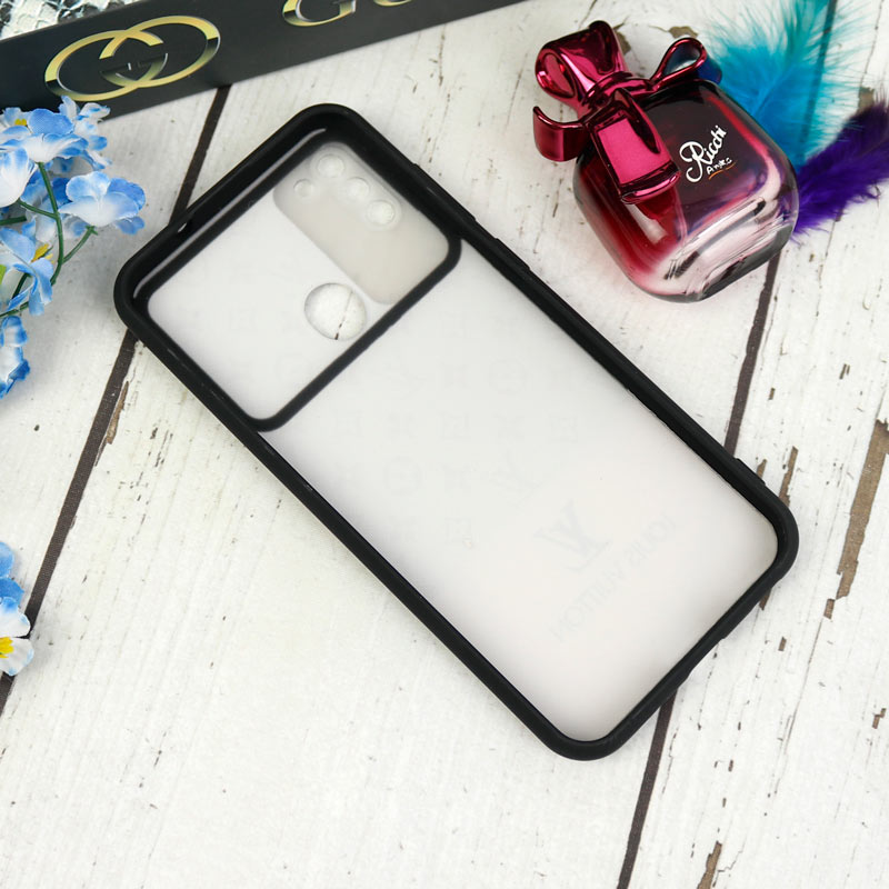 قاب طرحدار محافظ لنزدار کشویی + پاپ سوکت طرح LV سامسونگ A11 سری C