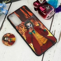 قاب طرحدار محافظ لنزدار کشویی + پاپ سوکت طرح Joker سامسونگ A50 سری C