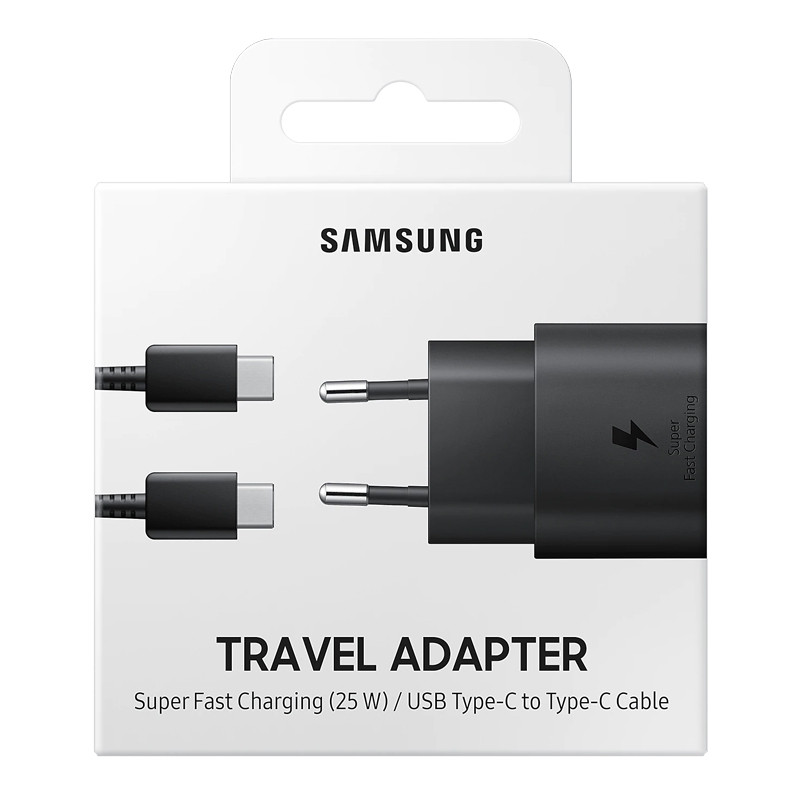 شارژر دیواری فست شارژ اورجینال Samsung EP-TA800XBEG PD 25W Type-C + کابل Type-C