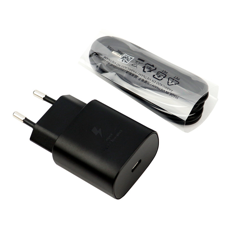 شارژر دیواری فست شارژ اورجینال Samsung EP-TA800XBEG PD 25W Type-C + کابل Type-C
