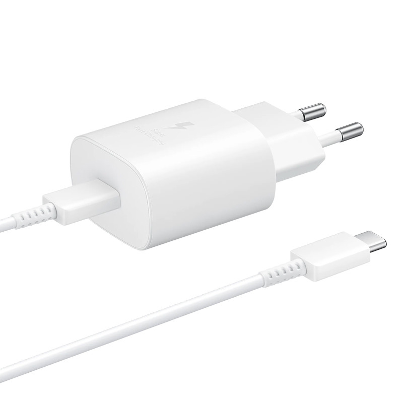 شارژر دیواری فست شارژ اورجینال Samsung EP-TA800XBEG PD 25W Type-C + کابل Type-C
