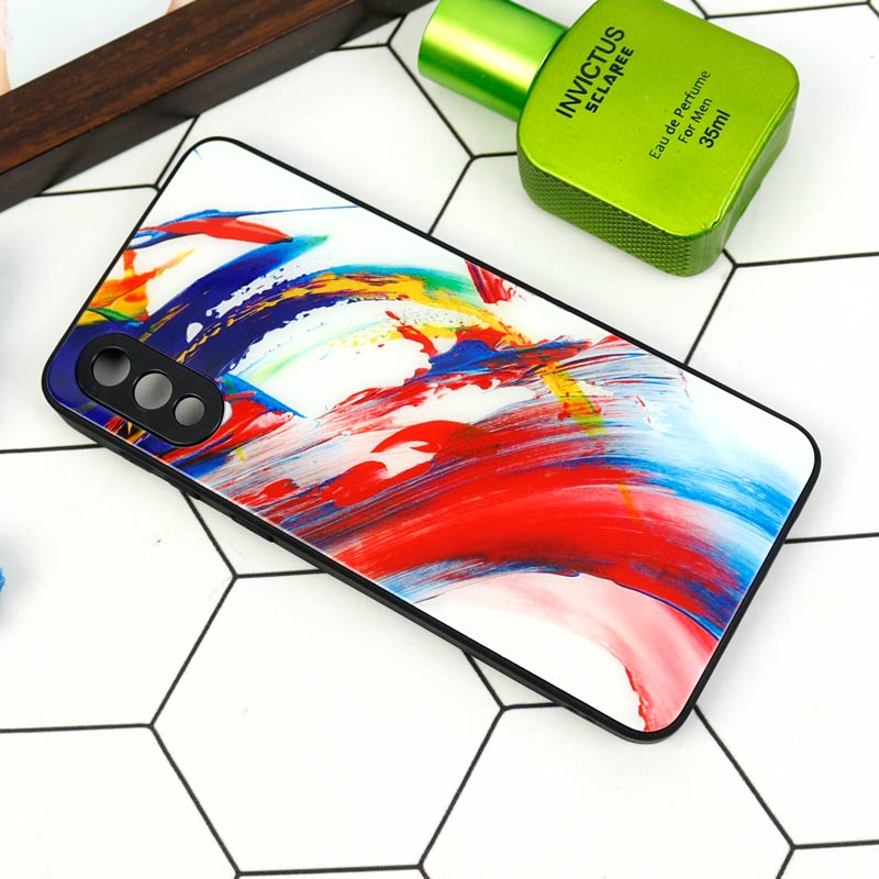 قاب طرحدار پشت گلسی محافظ لنزدار Samsung Galaxy A02