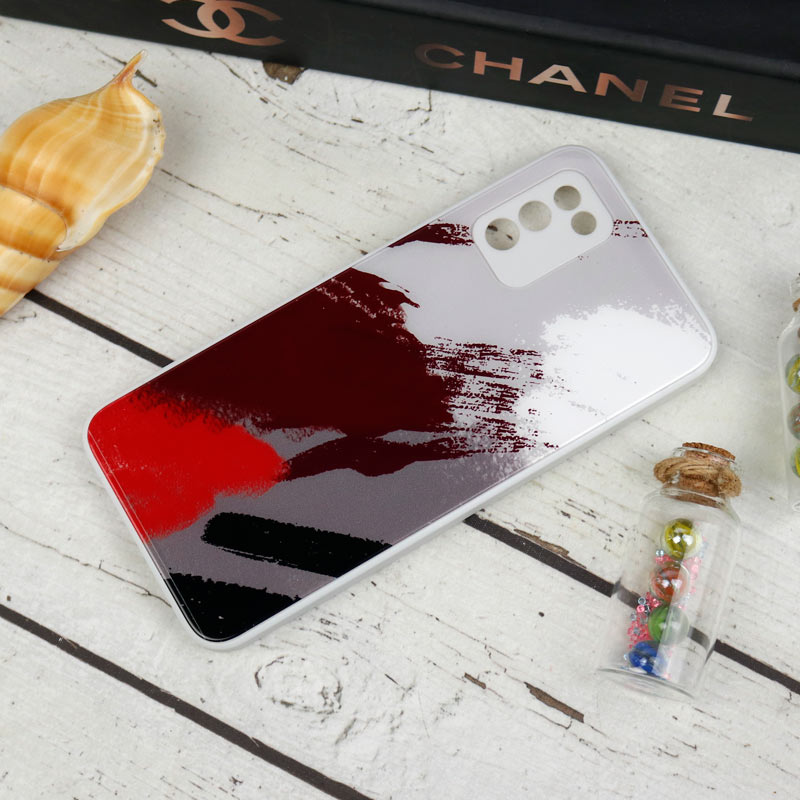 قاب طرحدار پشت گلسی محافظ لنزدار Samsung Galaxy A03s