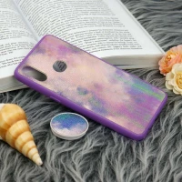 قاب چرمی هولوگرامی پاپ سوکت دار Samsung Galaxy A10s بنفش