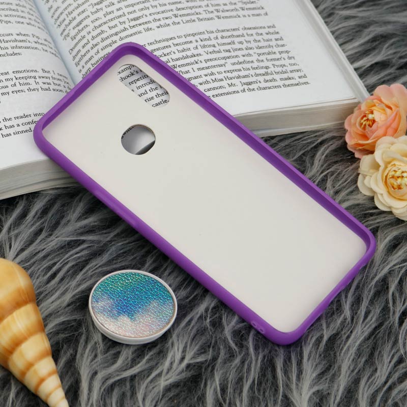 قاب چرمی هولوگرامی پاپ سوکت دار Samsung Galaxy A10s بنفش