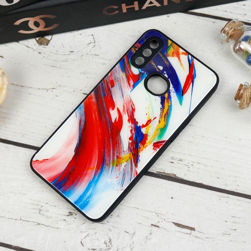 قاب طرحدار پشت گلسی محافظ لنزدار Samsung Galaxy A10s