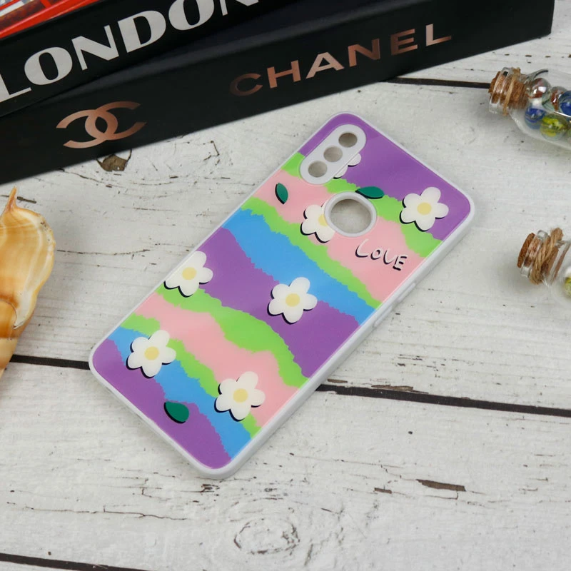 قاب طرحدار پشت گلسی محافظ لنزدار Samsung Galaxy A10s