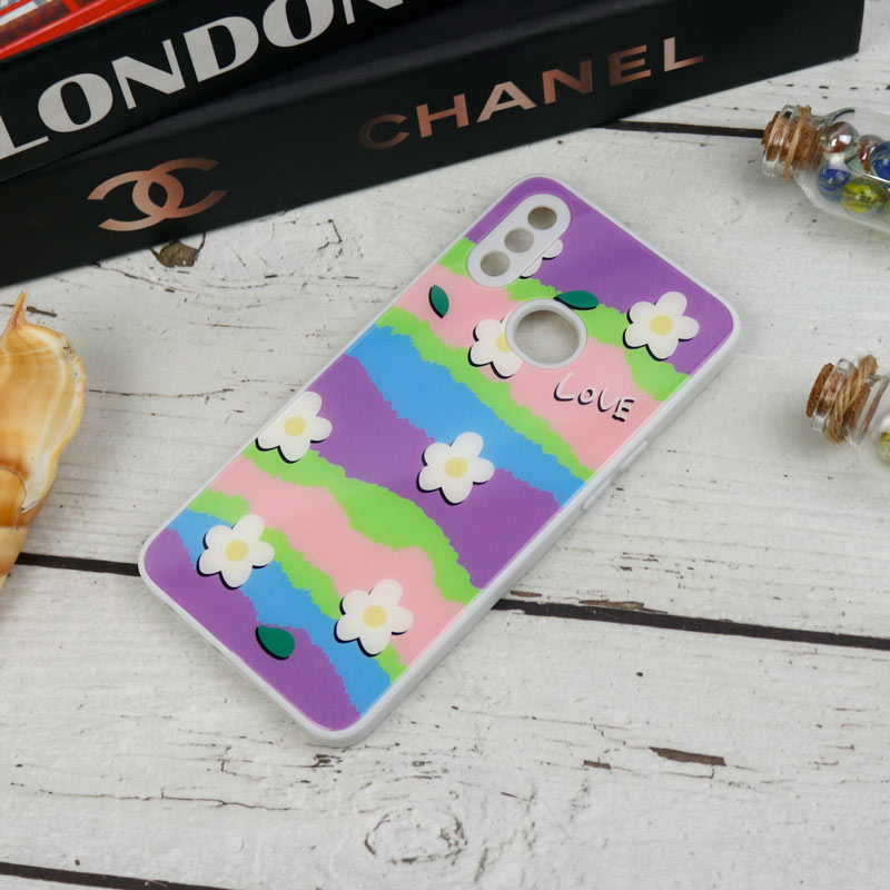 قاب طرحدار پشت گلسی محافظ لنزدار Samsung Galaxy A10s