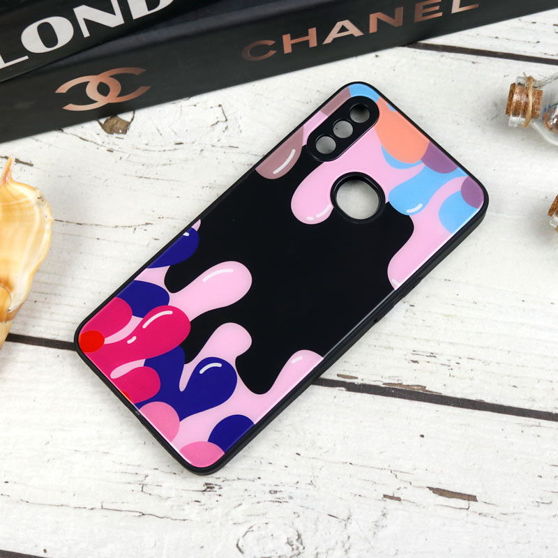 قاب طرحدار پشت گلسی محافظ لنزدار Samsung Galaxy A10s