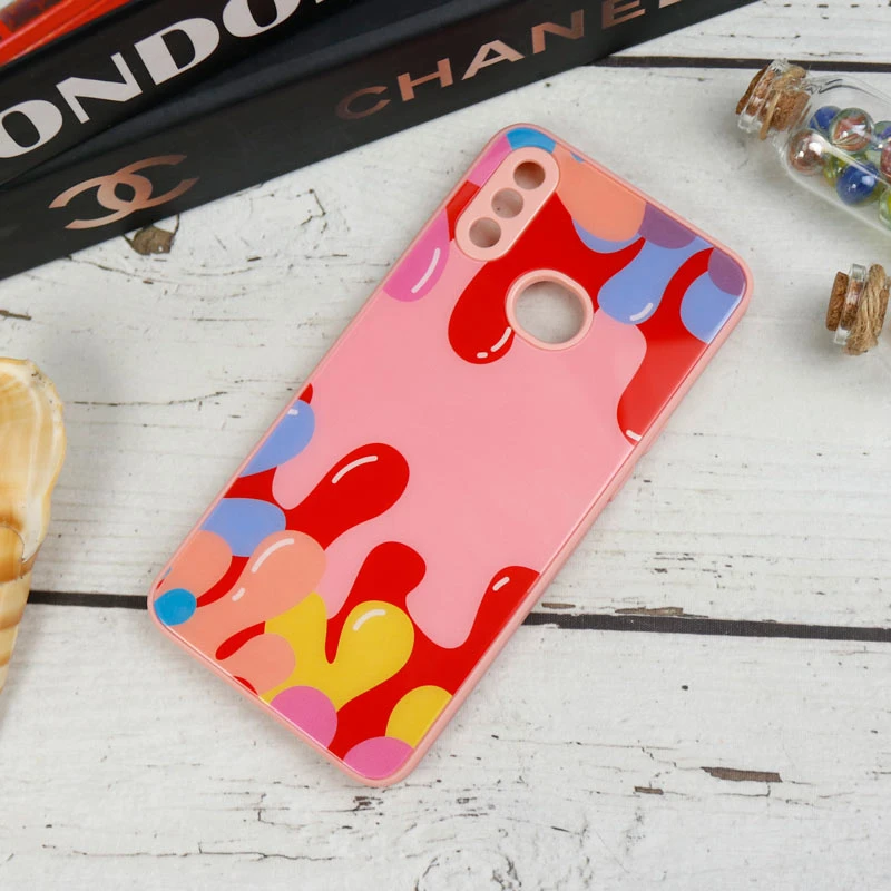 قاب طرحدار پشت گلسی محافظ لنزدار Samsung Galaxy A10s