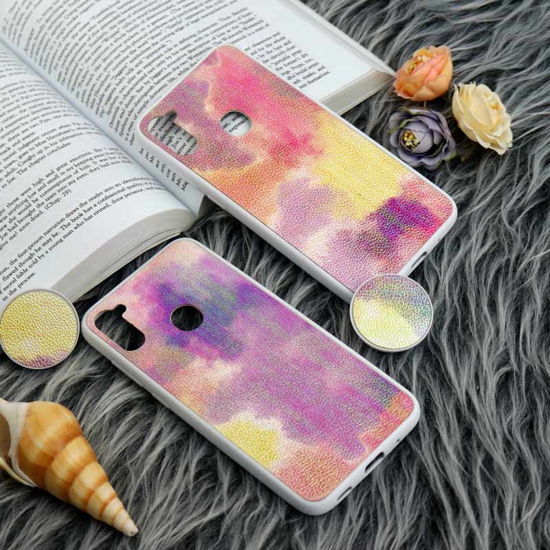 قاب چرمی هولوگرامی پاپ سوکت دار Samsung Galaxy A11 سفید