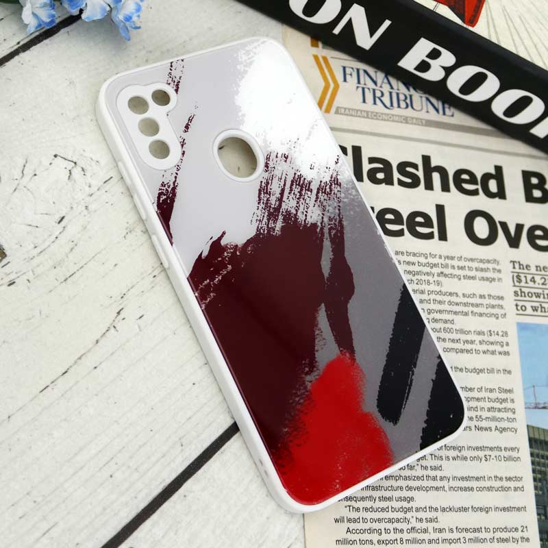 قاب طرحدار پشت گلسی محافظ لنزدار Samsung Galaxy A11