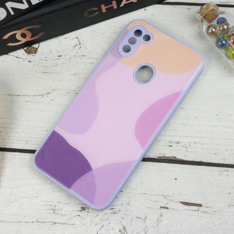 قاب طرحدار پشت گلسی محافظ لنزدار Samsung Galaxy A11