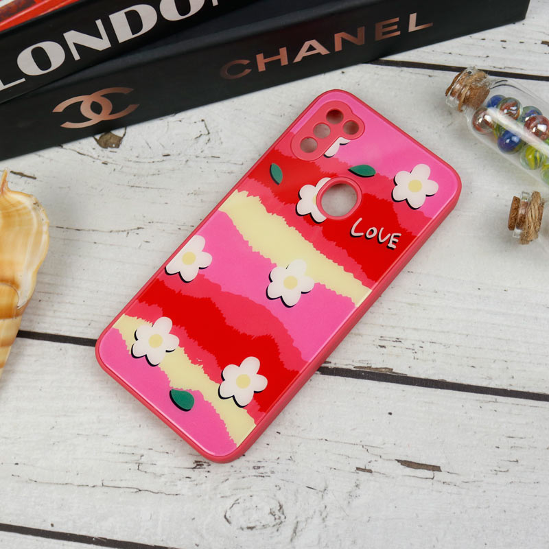 قاب طرحدار پشت گلسی محافظ لنزدار Samsung Galaxy A11