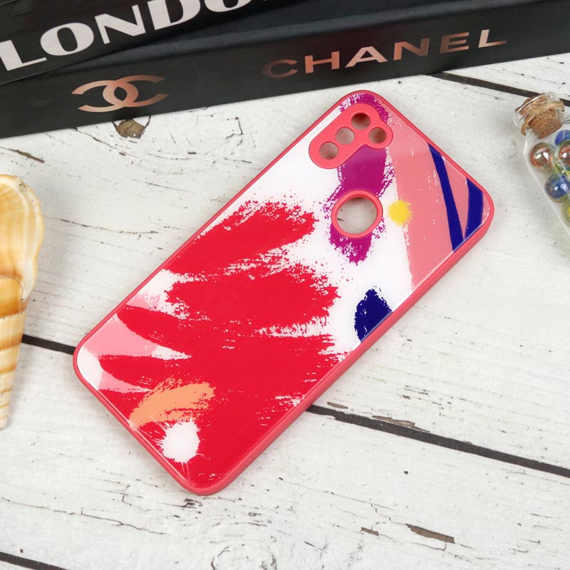 قاب طرحدار پشت گلسی محافظ لنزدار Samsung Galaxy A11