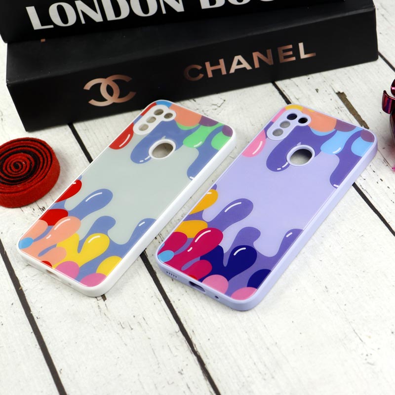 قاب طرحدار پشت گلسی محافظ لنزدار Samsung Galaxy A11