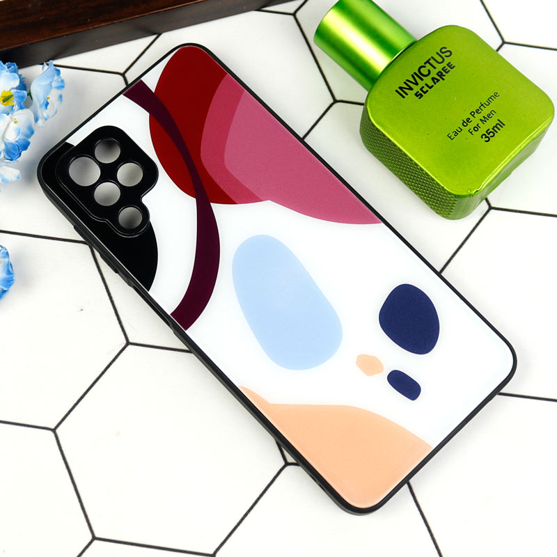 قاب طرحدار پشت گلسی محافظ لنزدار Samsung Galaxy A12