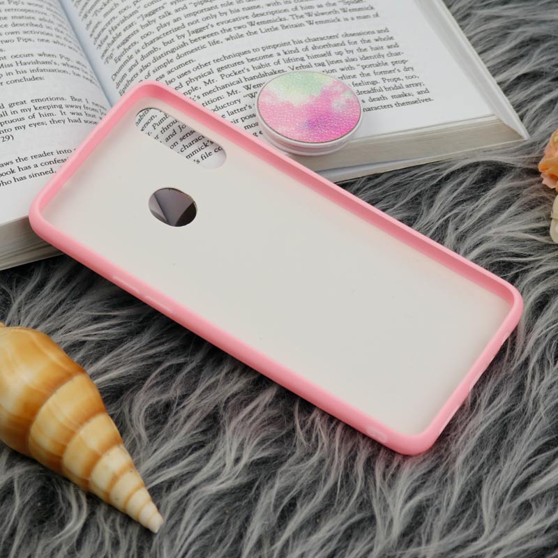 قاب چرمی هولوگرامی پاپ سوکت دار Samsung Galaxy A20s صورتی