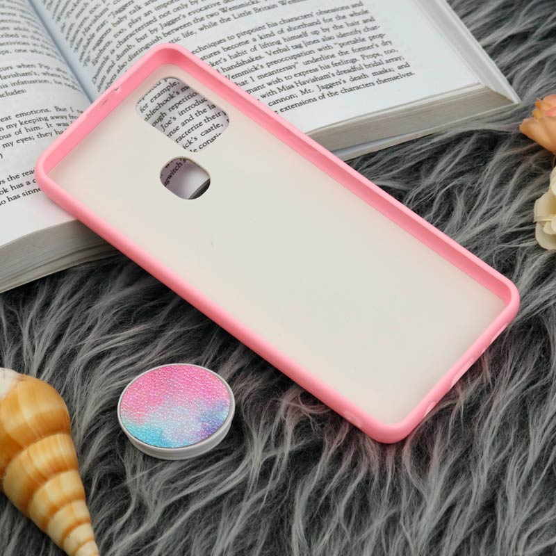 قاب چرمی هولوگرامی پاپ سوکت دار Samsung Galaxy A21s صورتی