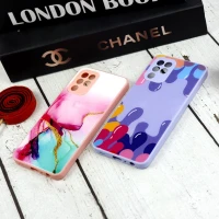 قاب طرحدار پشت گلسی محافظ لنزدار Samsung Galaxy A22 4G